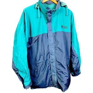 90s Sun Microsystems Teal/Blue Dunbrooke Windbreaker Jacket - Large